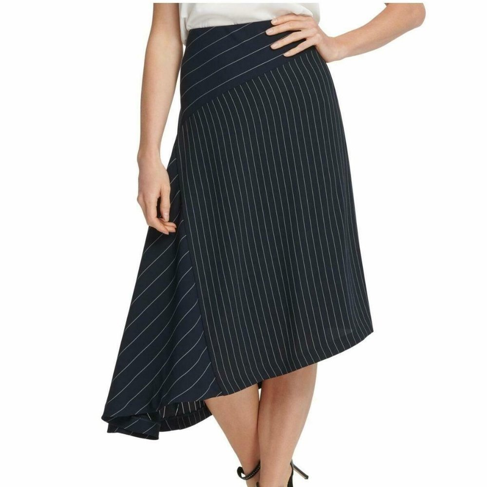 NWT DKNY Pinstripe Asymmetrical Skirt